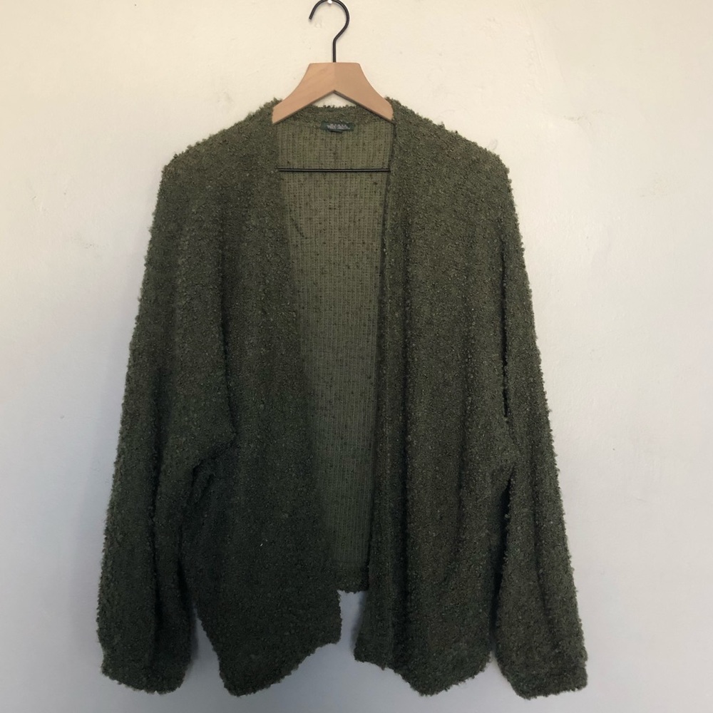 Wild Fable Olive Green Open Popcorn Cardigan
